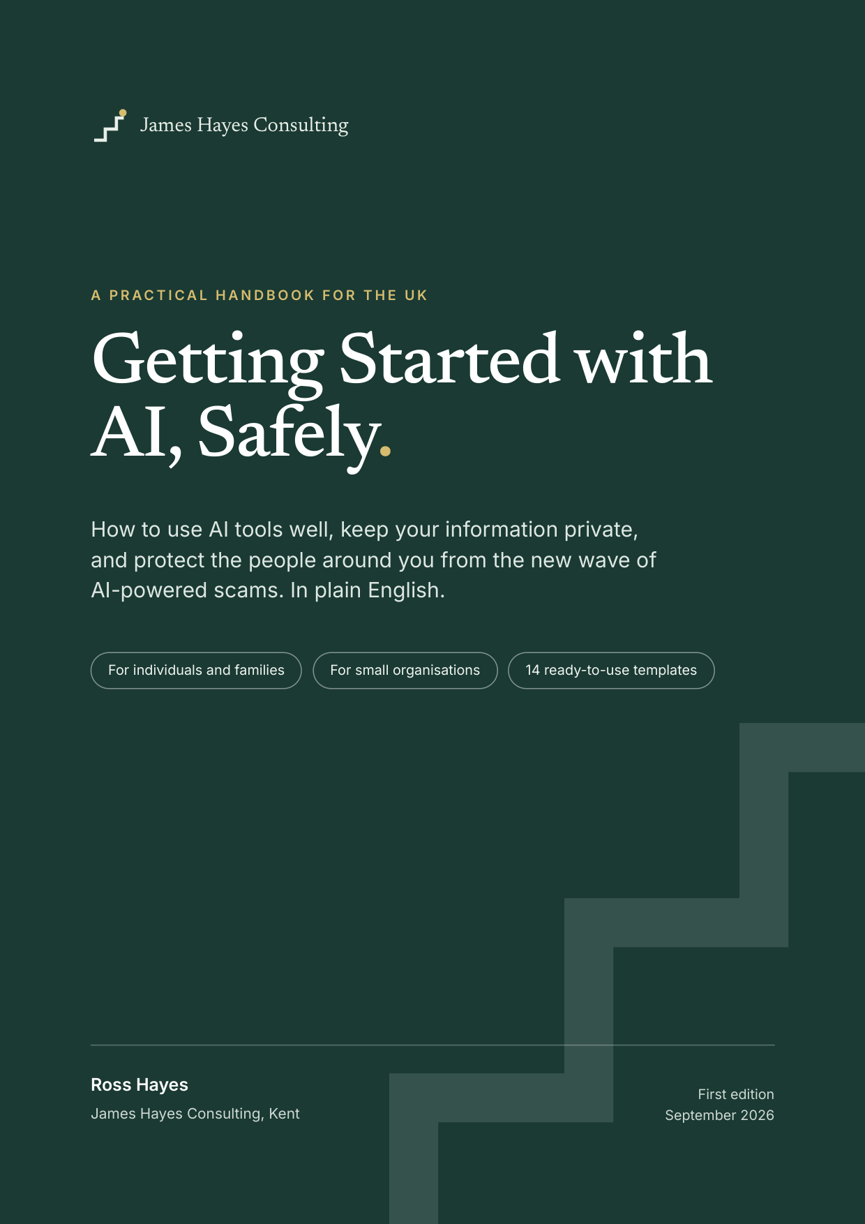 The cover of Getting Started with AI, Safely, by Ross Hayes