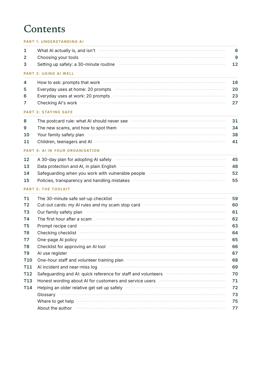 Sample page: the contents